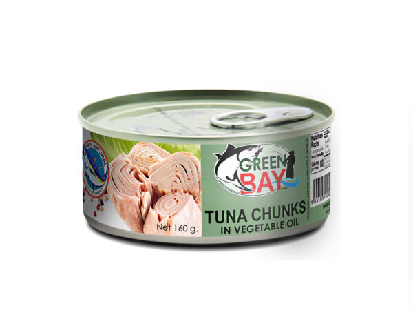 CANNED TUNA CHUNKS IN VEGETABLE OIL 160 G.