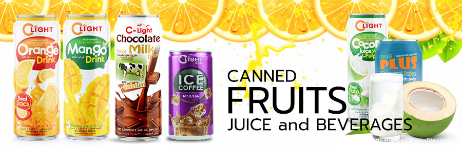 Fruits and other drinks in can