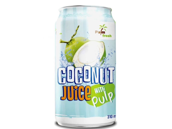 CANNED COCONUT WATER WITH PULP 100% 310 ML.